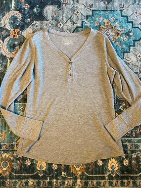 Time and Tru Ribbed Henley Top